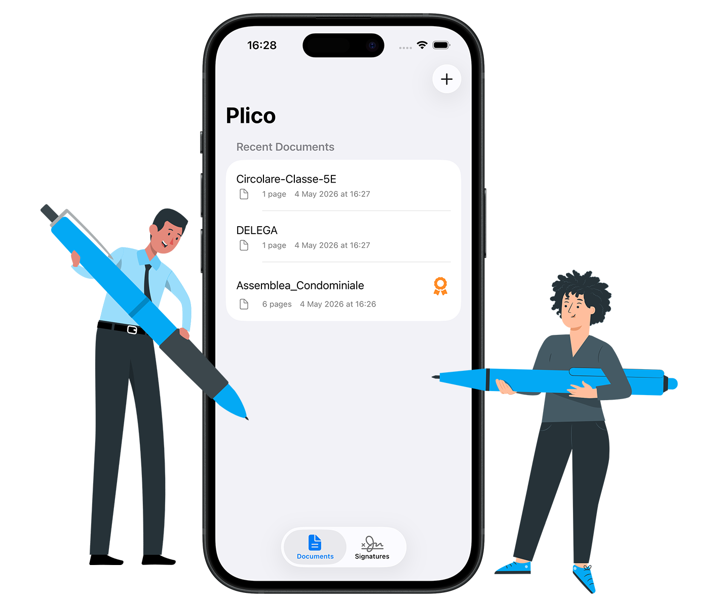 Screenshot della landing page di Plico